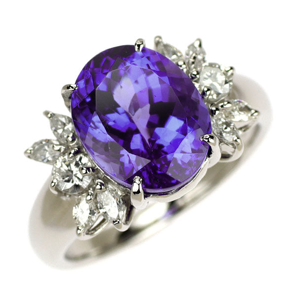 Pt900 タンザナイト ダイヤモンド リング 4.67ct D0.43ct