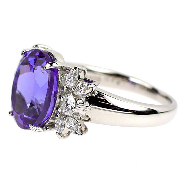 Pt900 タンザナイト ダイヤモンド リング 4.67ct D0.43ct