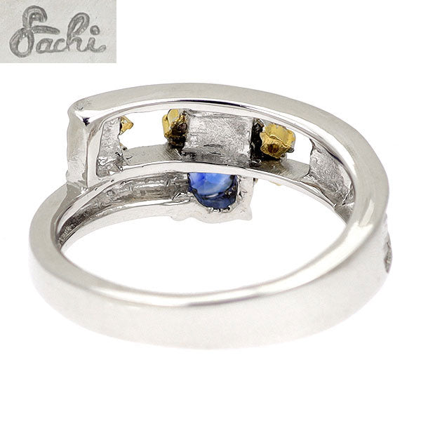 福原佐智 K18WG/YG サファイア 天然ピンク/カラーレス ダイヤモンド リング 0.72ct PD0.07ct D0.02ct