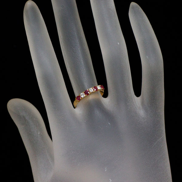 K18YG ルビー ダイヤモンド リング 0.34ct D0.20ct