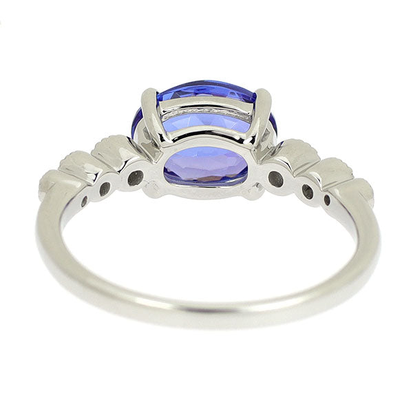 Pt900 タンザナイト ダイヤモンド リング 1.354ct D0.11ct