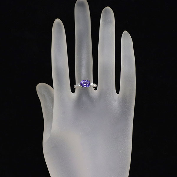 Pt900 タンザナイト ダイヤモンド リング 1.354ct D0.11ct