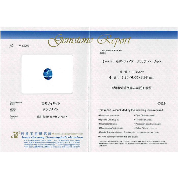 Pt900 タンザナイト ダイヤモンド リング 1.354ct D0.11ct