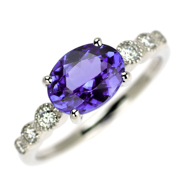 Pt900 タンザナイト ダイヤモンド リング 1.354ct D0.11ct