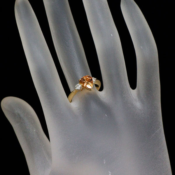 K18YG インペリアルトパーズ ダイヤモンド リング 1.394ct D0.30ct