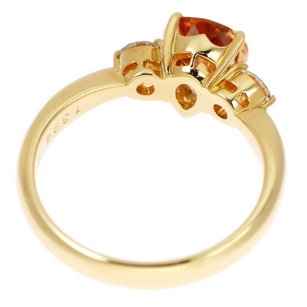 K18YG インペリアルトパーズ ダイヤモンド リング 1.394ct D0.30ct