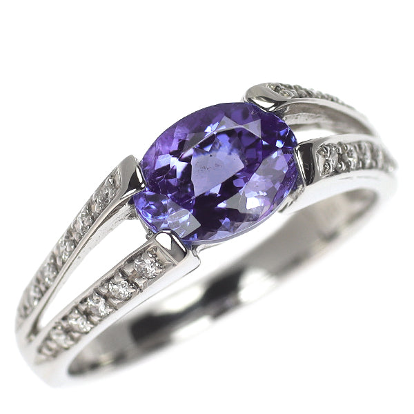 Pt900 タンザナイト ダイヤモンド リング 1.58ct D0.15ct