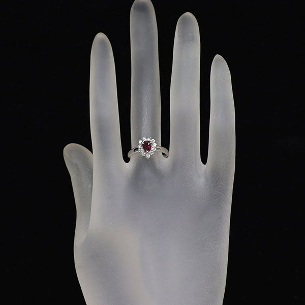 Pt900 ルビー ダイヤモンド リング 0.35ct D0.35ct