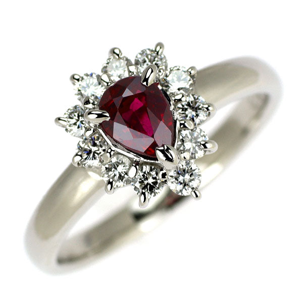 Pt900 ルビー ダイヤモンド リング 0.35ct D0.35ct