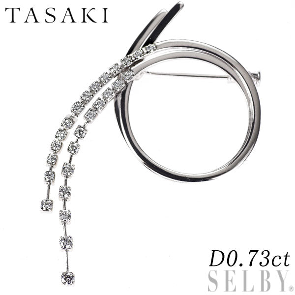 Tazaki Pearl K18WG Diamond Brooch 0.73ct