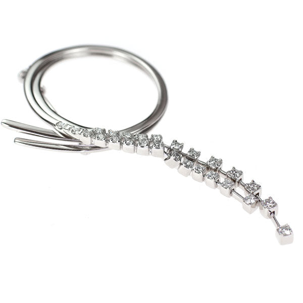 Tazaki Pearl K18WG Diamond Brooch 0.73ct
