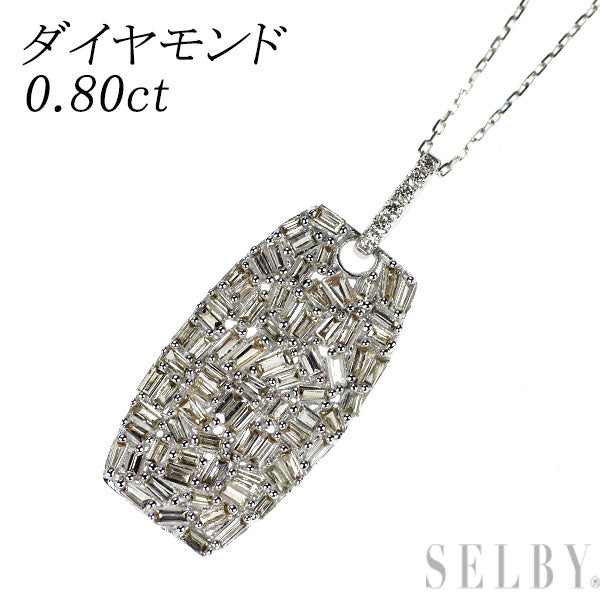K18WG ダイヤモンド ペンダントネックレス 0.80ct