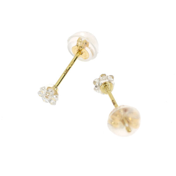 新品 K18YG ダイヤモンド ピアス 0.10ct 【エスコレ】 フラワー