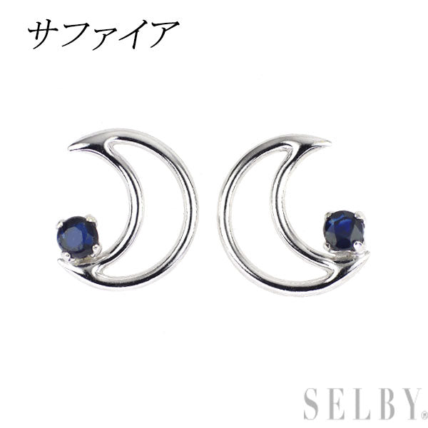 新品 K10WG サファイア ピアス 【エスコレ】 月