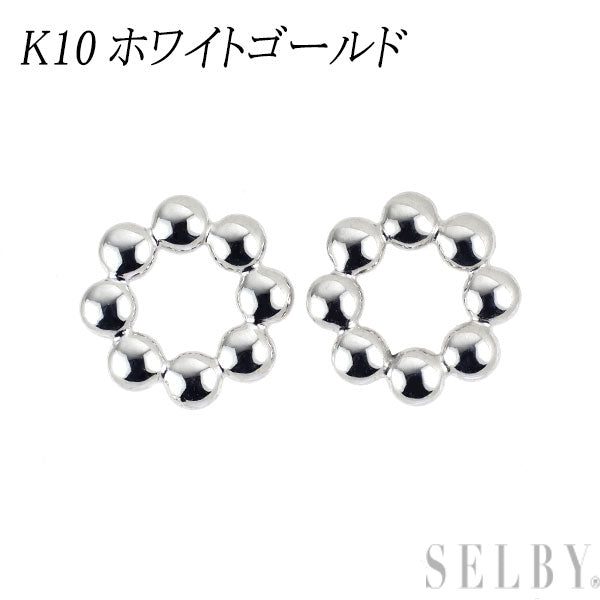 新品 K10WG デザイン ピアス 【エスコレ】