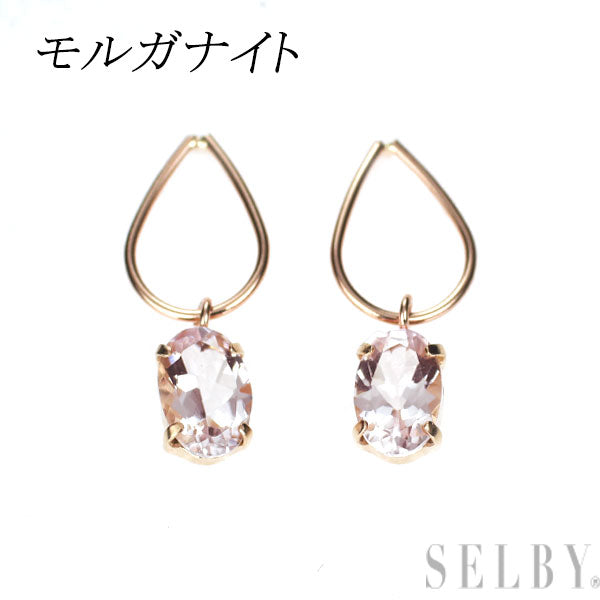 新品 K18PG モルガナイト ピアス【エスコレ】