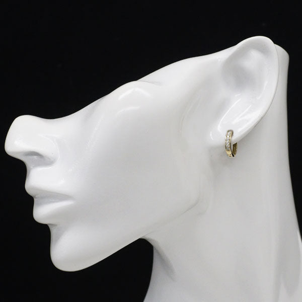 新品 K18YG ダイヤモンド ピアス 0.20ct【エスコレ】 フープ