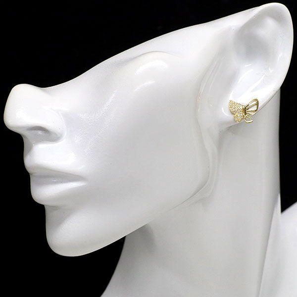新品 K18YG ダイヤモンド ピアス 0.18ct【エスコレ】 蝶
