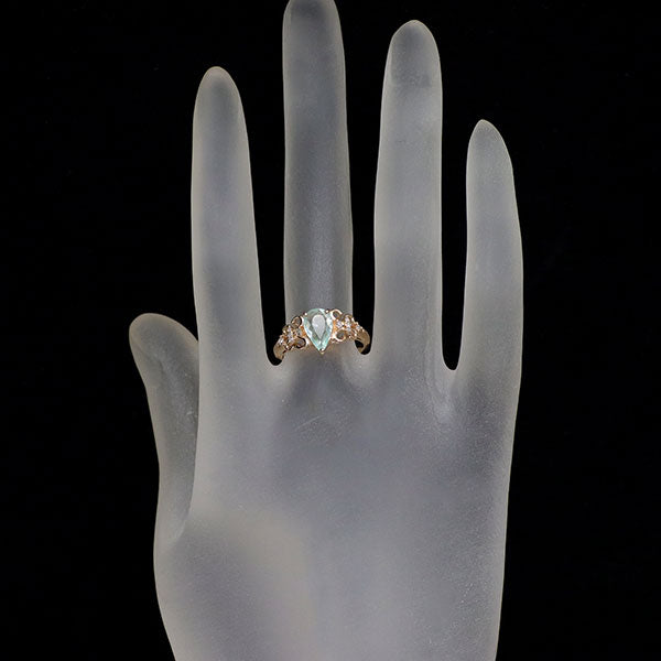 新品 K18PG パライバ トルマリン ダイヤモンド リング 0.74ct D0.08ct 【エスコレ】希少