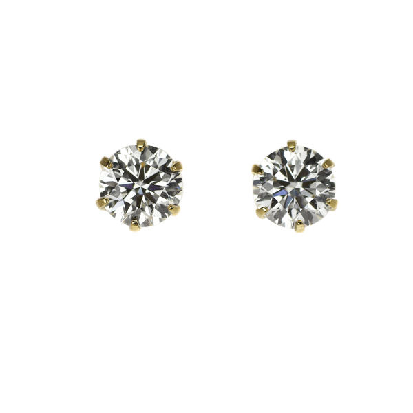 新品 K18YG ダイヤモンド ピアス 0.375ct I/J VVS2 /VS2 3EXHC/EXHC 【エスコレ】