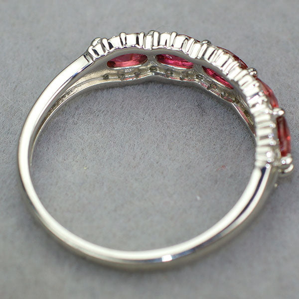 新品 Pt900 強蛍光 ルビー ダイヤモンド リング 1.00ct D0.20ct 【エスコレ】