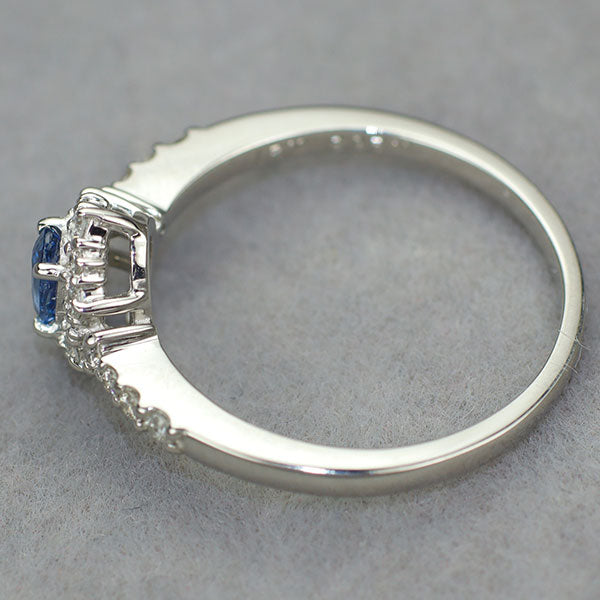 新品 Pt900 モンタナ州ヨーゴ渓谷産 非加熱ブルーサファイア ダイヤモンド リング 0.263ct D0.21ct 希少石 レアストーン【エスコレ】