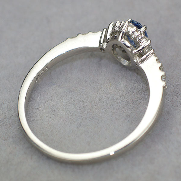 新品 Pt900 モンタナ州ヨーゴ渓谷産 非加熱ブルーサファイア ダイヤモンド リング 0.263ct D0.21ct 希少石 レアストーン【エスコレ】