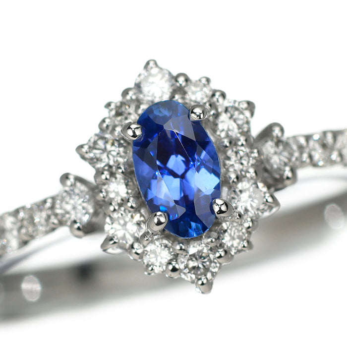 新品 Pt900 モンタナ州ヨーゴ渓谷産 非加熱ブルーサファイア ダイヤモンド リング 0.263ct D0.21ct 希少石 レアストーン【エスコレ】