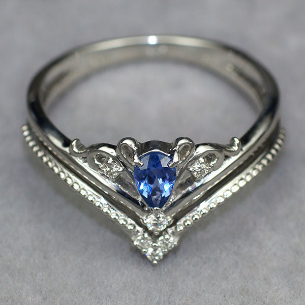 新品 Pt900 モンタナ州ヨーゴ渓谷産 非加熱ブルーサファイア ダイヤモンド リング 0.237ct D0.06ct 希少石 レアストーン【エスコレ】