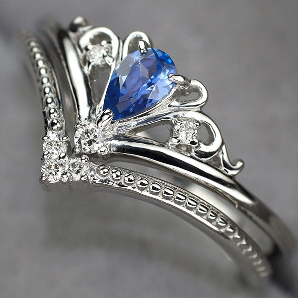 新品 Pt900 モンタナ州ヨーゴ渓谷産 非加熱ブルーサファイア ダイヤモンド リング 0.237ct D0.06ct 希少石 レアストーン【エスコレ】