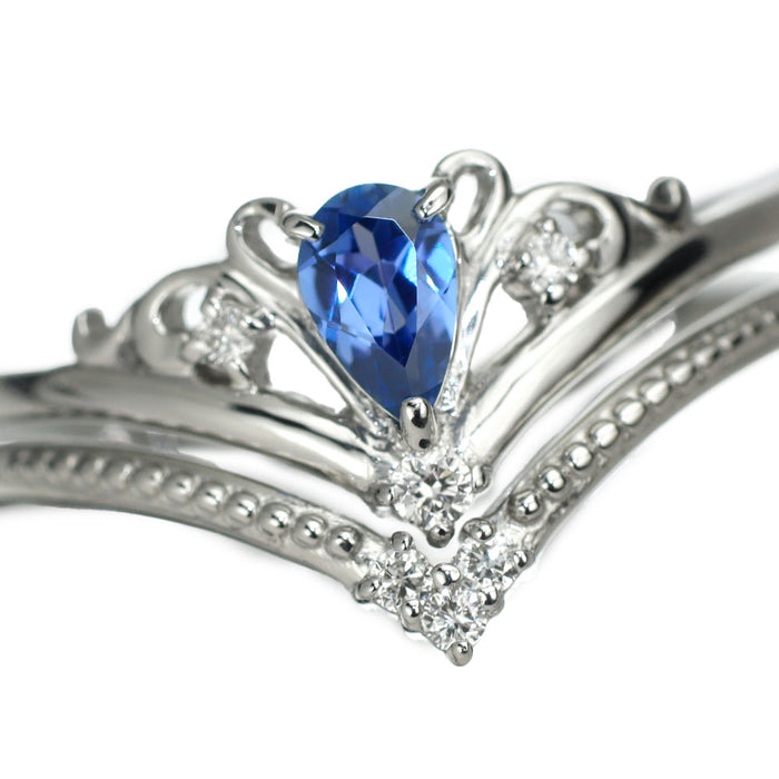 新品 Pt900 モンタナ州ヨーゴ渓谷産 非加熱ブルーサファイア ダイヤモンド リング 0.237ct D0.06ct 希少石 レアストーン【エスコレ】