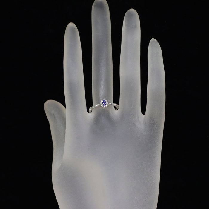 新品 Pt900 ベニトアイト ダイヤモンド リング 0.11ct D0.17ct【エスコレ】
