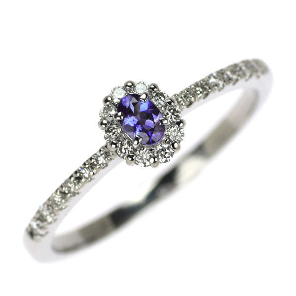 新品 Pt900 ベニトアイト ダイヤモンド リング 0.11ct D0.17ct【エスコレ】