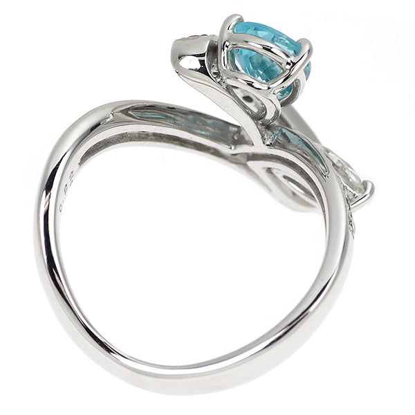 ブラックメッキ/K18WG パライバトルマリン カラーレス/トリートブルー ダイヤモンド リング 0.95ct D0.55ct TBD0.18ct