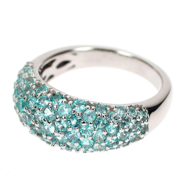 K18WG パライバトルマリン リング 1.52ct パヴェ