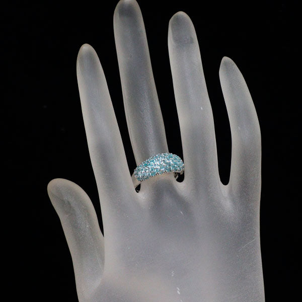 K18WG パライバトルマリン リング 1.52ct パヴェ