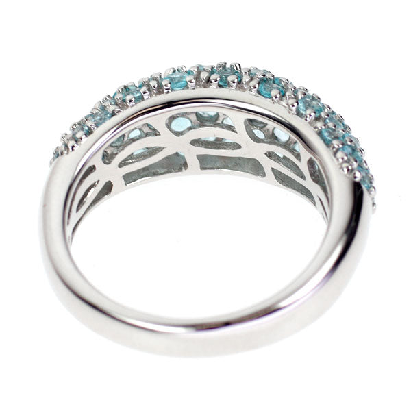 K18WG パライバトルマリン リング 1.52ct パヴェ