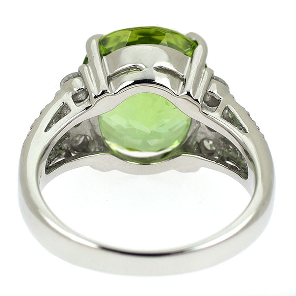Pt900 グリーン トルマリン ダイヤモンド リング 5.54ct D0.40ct