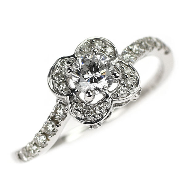 Pt900 ダイヤモンド リング 0.330ct G I1 G D0.25ct