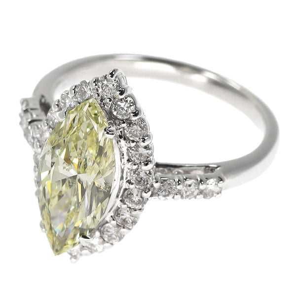 K18WG マーキス ダイヤモンド リング 2.023ct D0.60ct