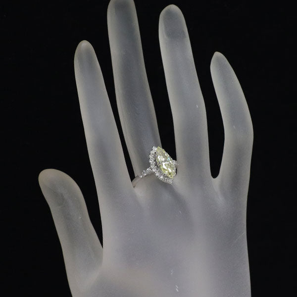 K18WG マーキス ダイヤモンド リング 2.023ct D0.60ct