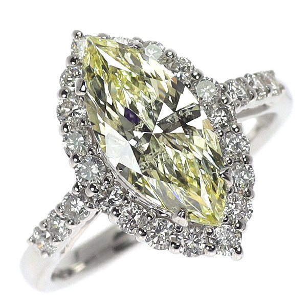 K18WG マーキス ダイヤモンド リング 2.023ct D0.60ct