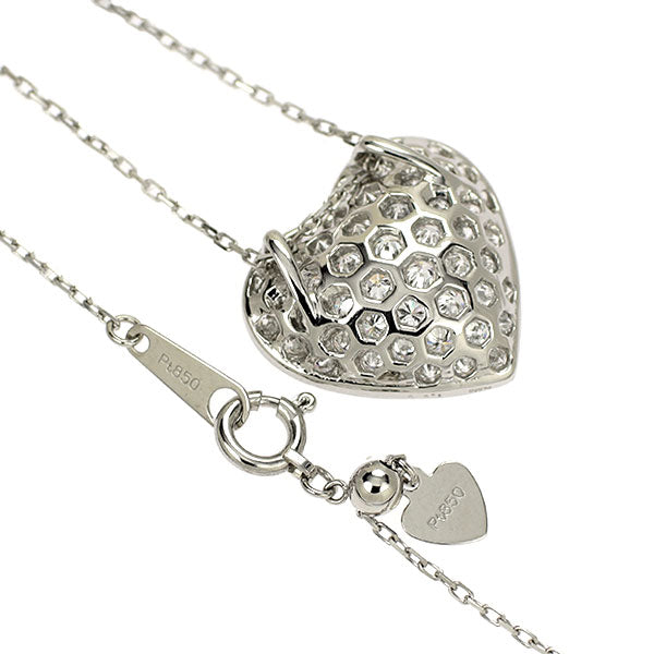 Pt900/ Pt850 H&C ダイヤモンド ペンダントネックレス 1.00ct ハート