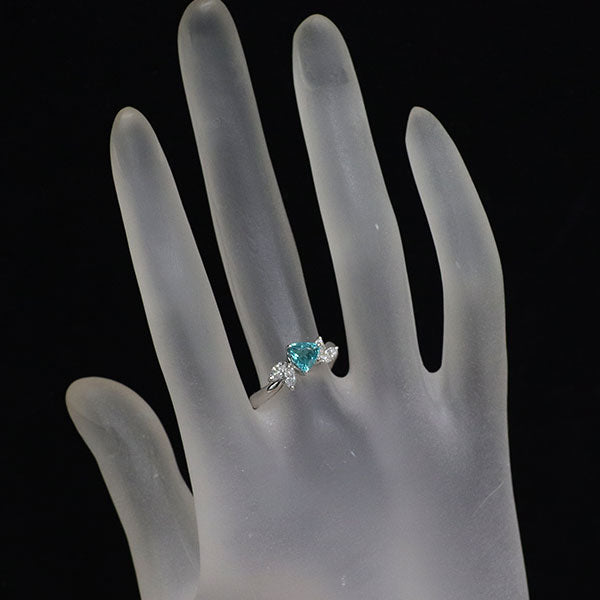 希少 Pt900 ブラジル産 パライバ トルマリン ダイヤモンド リング 0.69ct D0.34ct