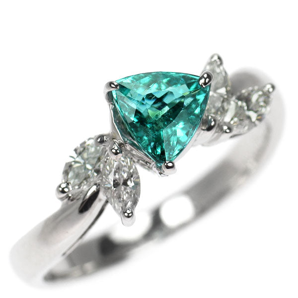 希少 Pt900 ブラジル産 パライバ トルマリン ダイヤモンド リング 0.69ct D0.34ct