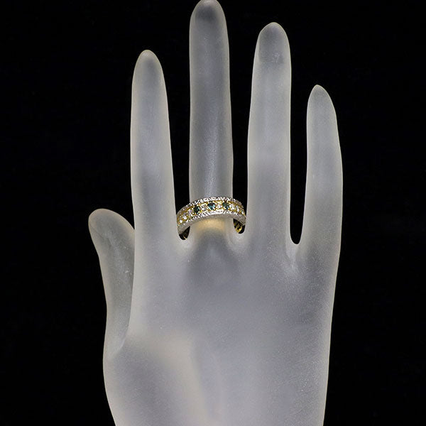 希少 K18YG/ Pt900 アレキサンドライト ダイヤモンド リング 0.15ct D0.51ct