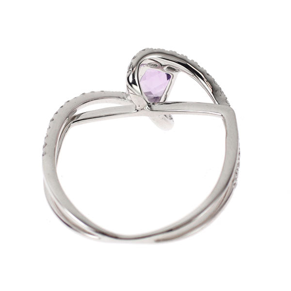 K18WG アメジスト ダイヤモンド リング 0.50ct D0.25ct