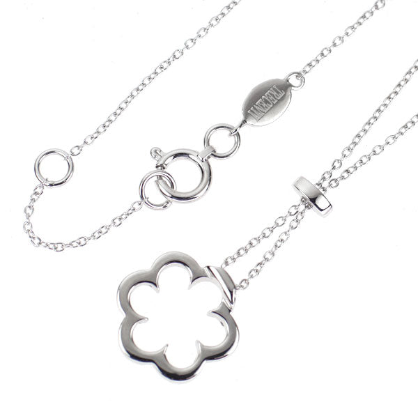 トレセンテ K18WG ダイヤモンド ペンダントネックレス 0.15ct フラワー