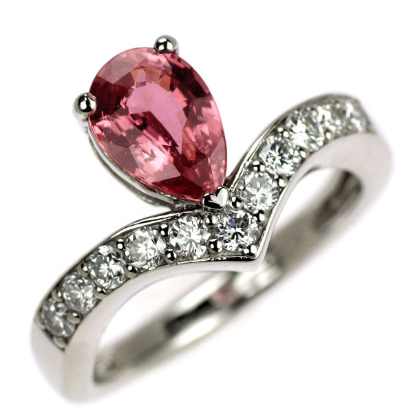 Pt950 パパラチアサファイア ダイヤモンド リング 1.50ct D0.43ct