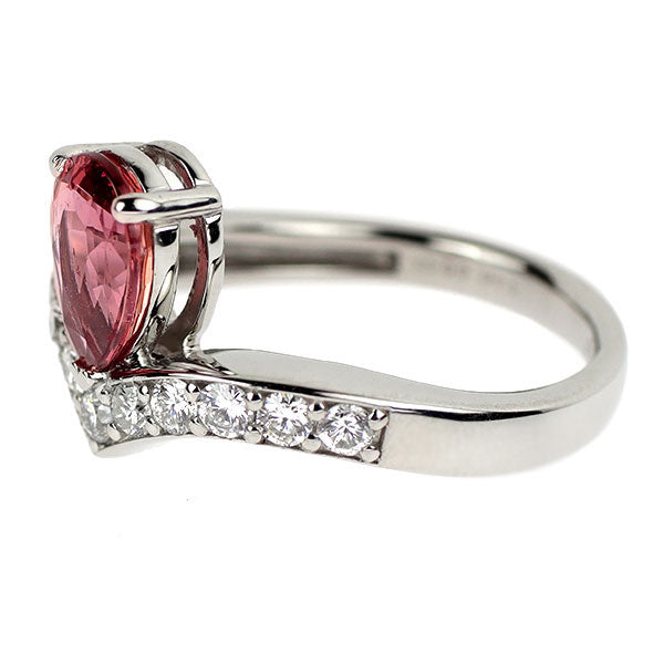 Pt950 パパラチアサファイア ダイヤモンド リング 1.50ct D0.43ct
